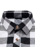 Flannel Shirt Red Navy Buffalo Check Women's Long Sleeve Button-Up – Casual, Autumn Layering, Gift