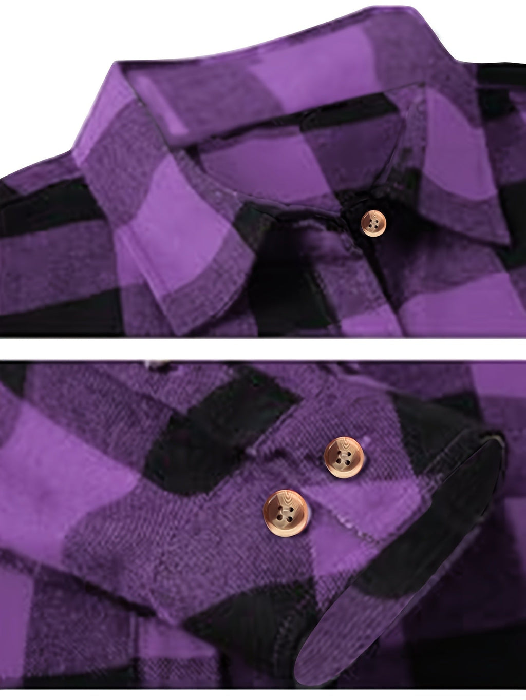 Flannel Shirt Red Navy Buffalo Check Women's Long Sleeve Button-Up – Casual, Autumn Layering, Gift