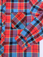 Flannel Shirt Red Navy Buffalo Check Women's Long Sleeve Button-Up – Casual, Autumn Layering, Gift