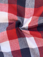 Flannel Shirt Red Navy Buffalo Check Women's Long Sleeve Button-Up – Casual, Autumn Layering, Gift