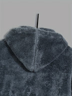 Fleece Hooded Jacket Navy Blue Men's Zip-Up – Casual, Winter Warmth · Werune
