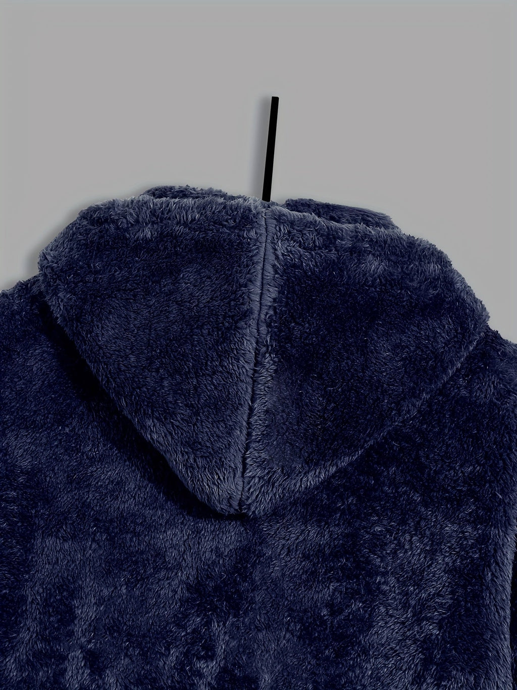 Fleece Hooded Jacket Navy Blue Men's Zip-Up – Casual, Winter Warmth · Werune