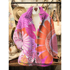 Fleece Jacket Floral Print Red Women's – Casual, Holiday, Office, Gift · Werune