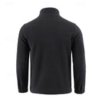 Fleece Jacket Full-Zip Stand-Collar Green Men's – Casual, Outdoor, Holiday, Gift