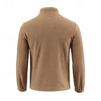 Fleece Jacket Full-Zip Stand-Collar Green Men's – Casual, Outdoor, Holiday, Gift