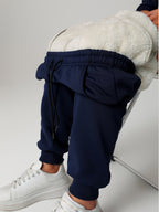 Fleece Joggers Women's Cuffed Drawstring Sweatpants Black Ivory 2-Pack – Home Gym, Lounge, Casual
