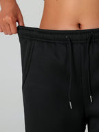 Fleece Joggers Women's Cuffed Drawstring Sweatpants Black Ivory 2-Pack – Home Gym, Lounge, Casual