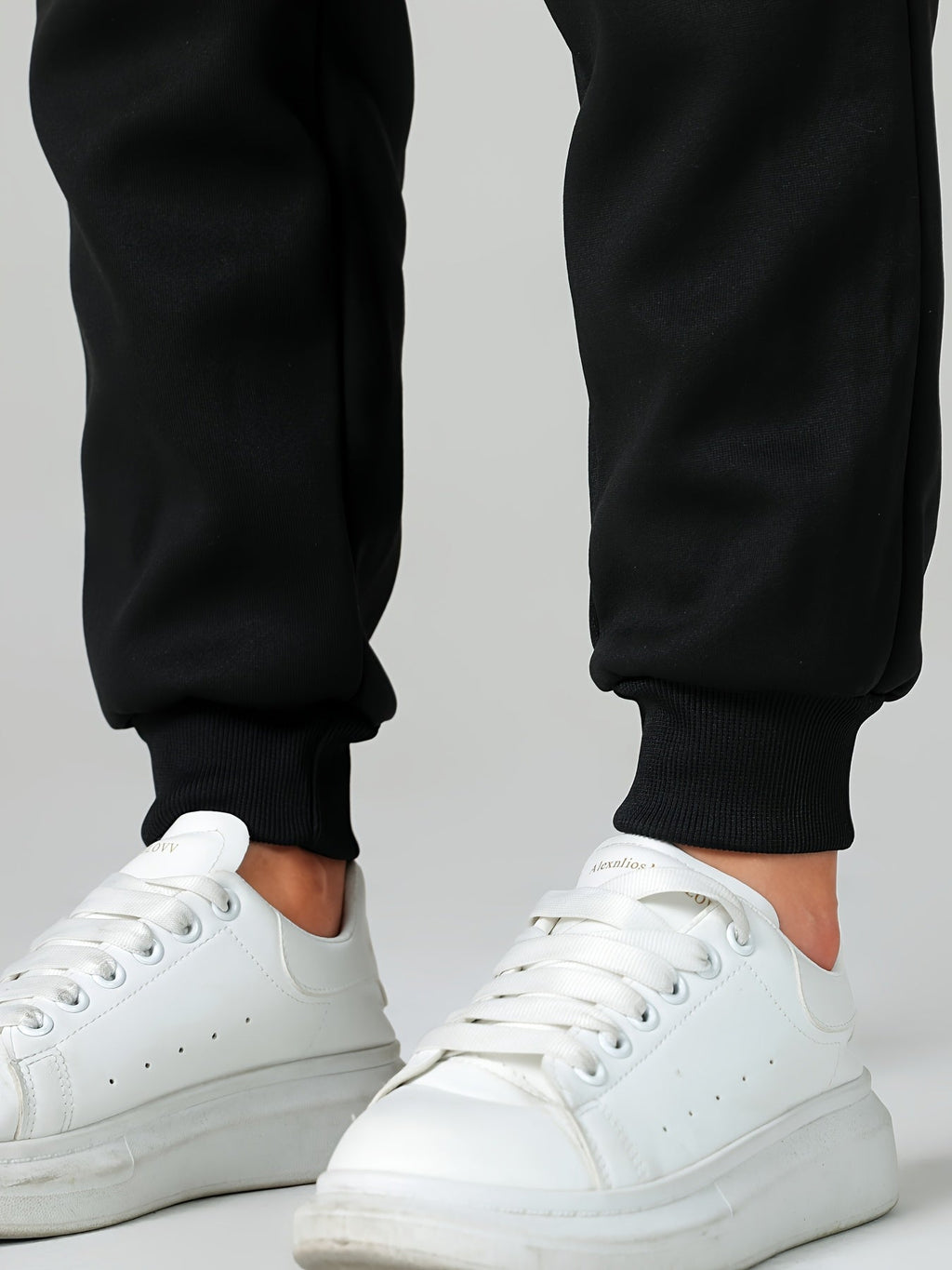 Fleece Joggers Women's Cuffed Drawstring Sweatpants Black Ivory 2-Pack – Home Gym, Lounge, Casual