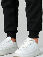 Fleece Joggers Women's Cuffed Drawstring Sweatpants Black Ivory 2-Pack – Home Gym, Lounge, Casual