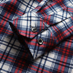 Fleece-Lined Flannel Shirt Blue Brown Plaid Men's Long Sleeve – Casual, Warm Winter Wear