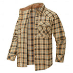 Fleece-Lined Flannel Shirt Jacket Red Plaid Men's Long Sleeve Overshirt – Casual, Winter Layering