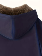 Fleece-Lined Hooded Coat Longline Beige Women's Zip-Up – Casual, Winter Warmth · Werune