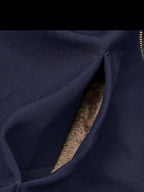 Fleece-Lined Hooded Coat Longline Beige Women's Zip-Up – Casual, Winter Warmth · Werune