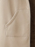 Fleece-Lined Hooded Coat Longline Beige Women's Zip-Up – Casual, Winter Warmth · Werune