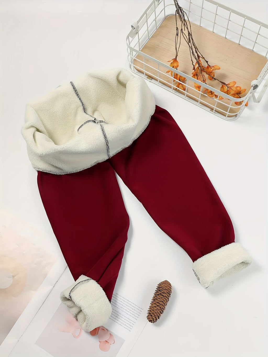 Fleece-Lined Leggings High-Waist Thermal Women's Black – Casual, Winter Warmth · Werune