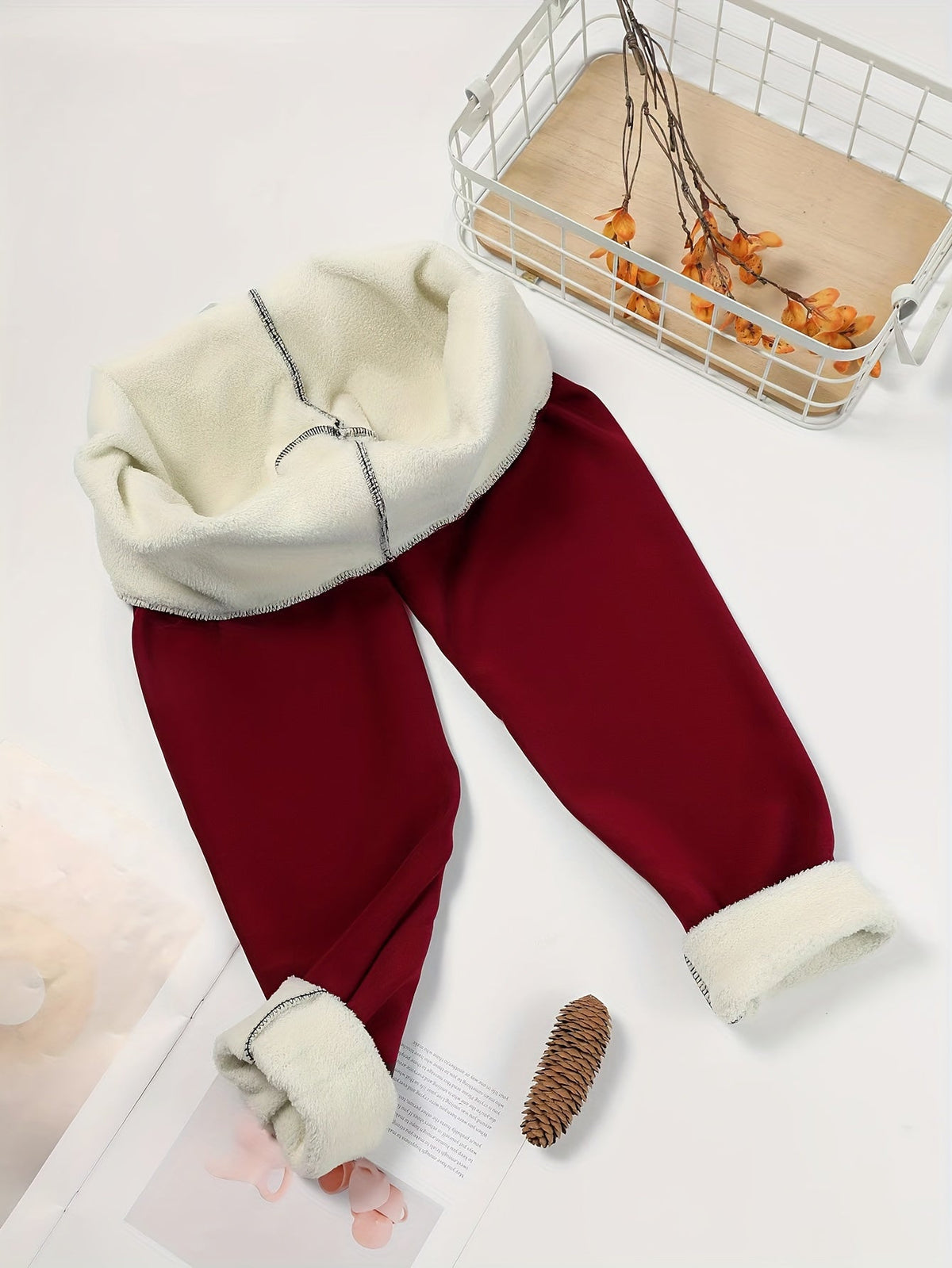 Fleece-Lined Leggings High-Waist Thermal Women's Black – Casual, Winter Warmth · Werune