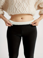 Fleece-Lined Leggings High-Waist Thermal Women's Black – Casual, Winter Warmth · Werune