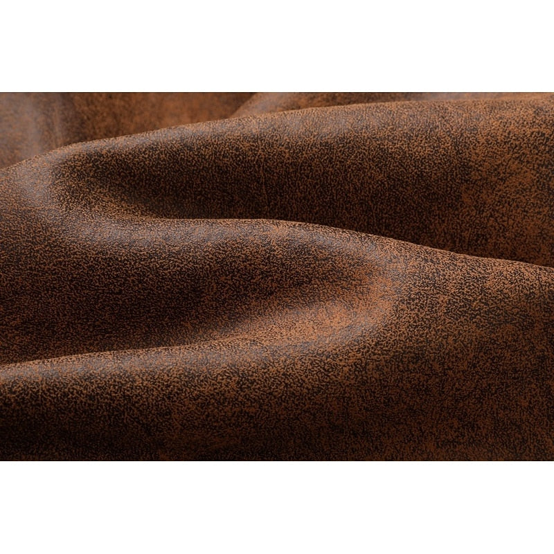 Fleece-Lined Suede Jacket Men's Brown Zip-Up Lapel Winter Coat – Casual, Warm Outdoor Wear
