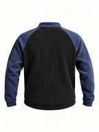 Fleece Pullover Mock Neck Men's Zip Detail Sweatshirt Khaki – Casual, Outdoor, Winter Layering