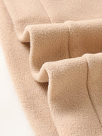 Fleece Pullover Mock Neck Men's Zip Detail Sweatshirt Khaki – Casual, Outdoor, Winter Layering