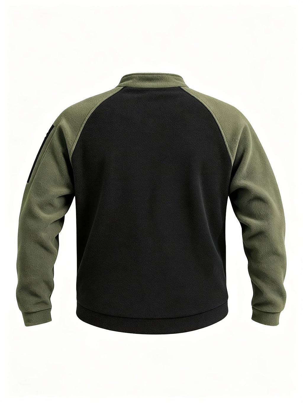 Fleece Pullover Mock Neck Men's Zip Detail Sweatshirt Khaki – Casual, Outdoor, Winter Layering