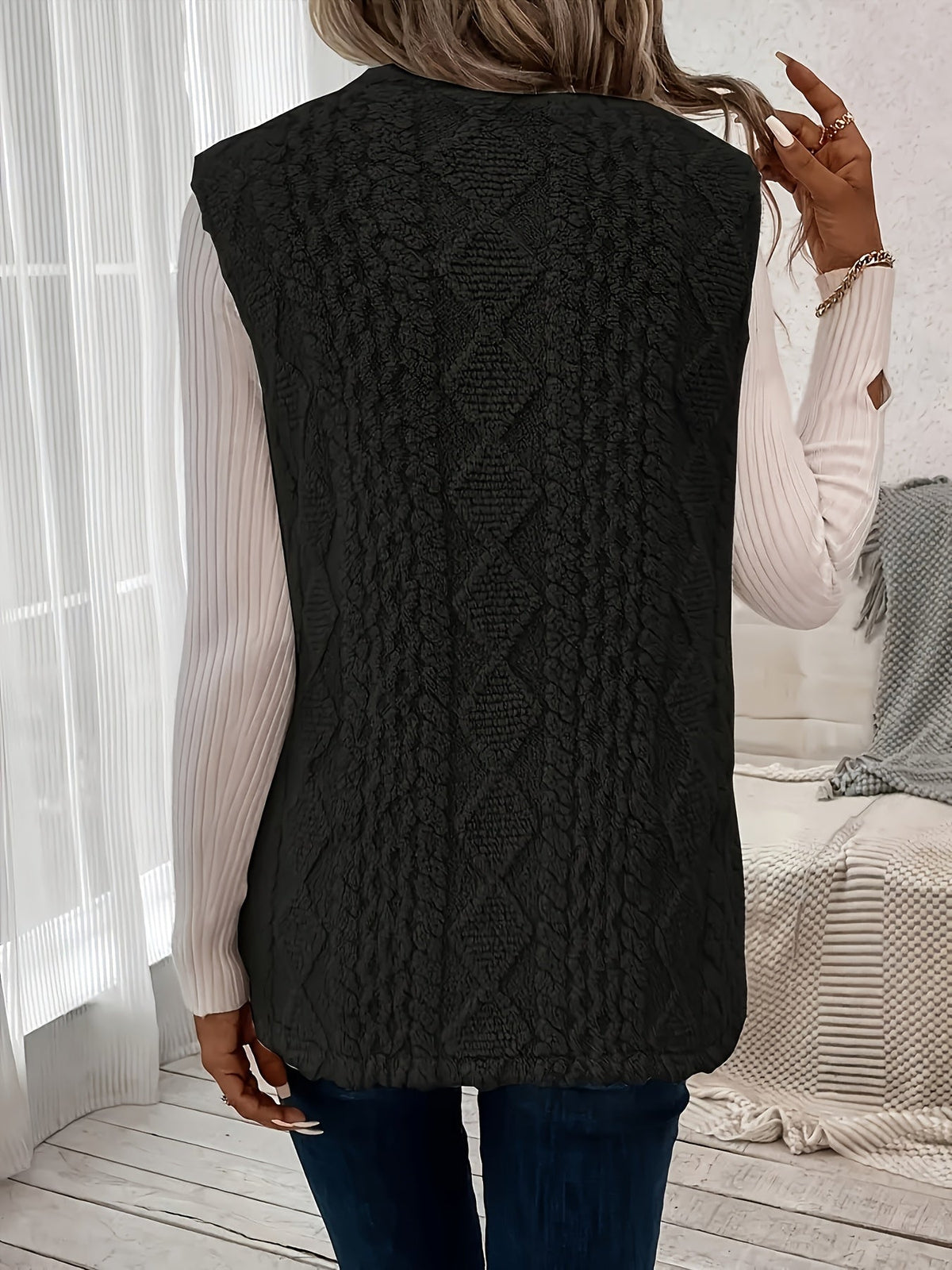 Fleece Vest Sleeveless Women's Taupe with Pockets – Casual, Layering Autumn Winter Outerwear