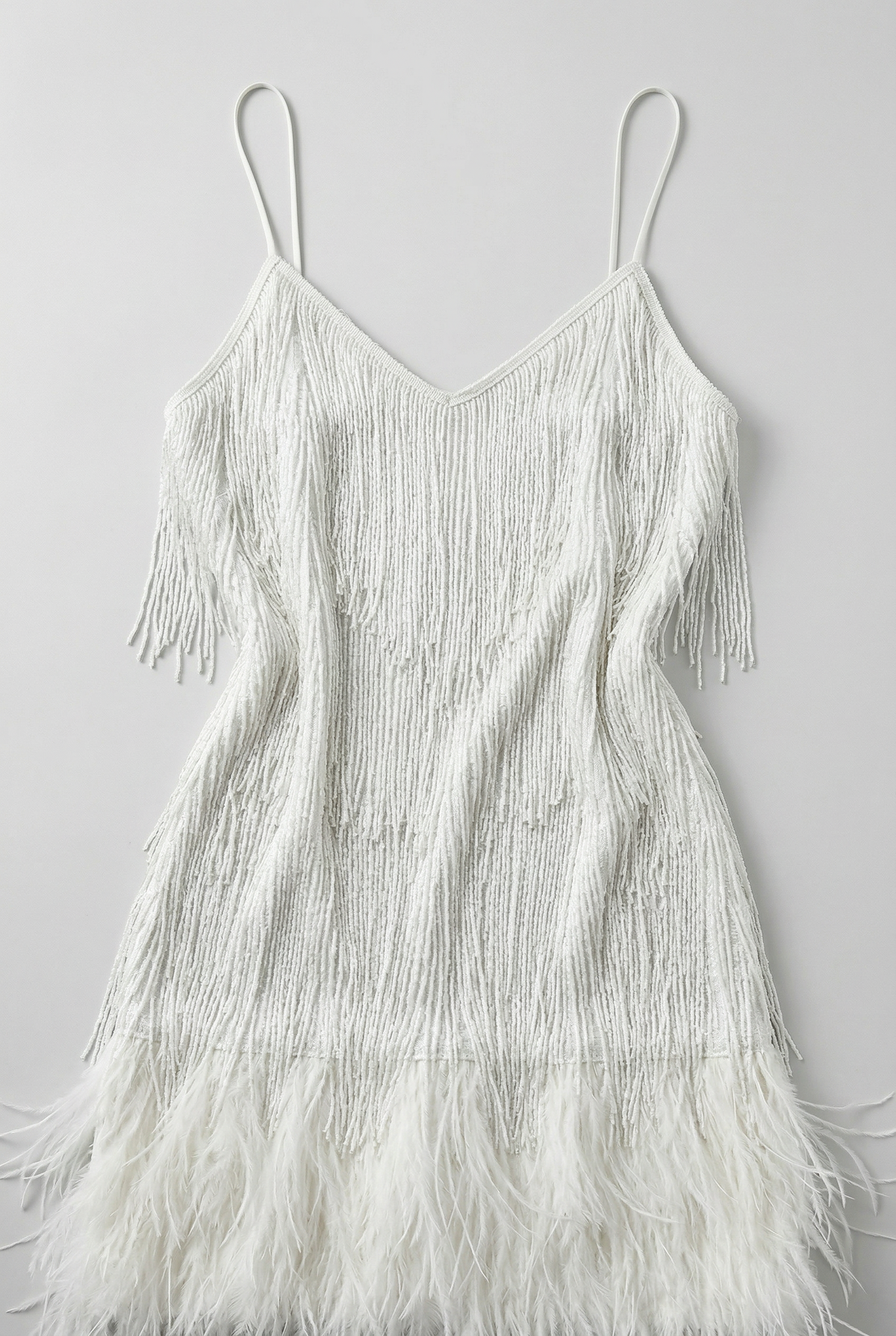 Fringe Mini Dress Beaded Feather Trim Women's – Cocktail, Party, Holiday, Gift · Werune