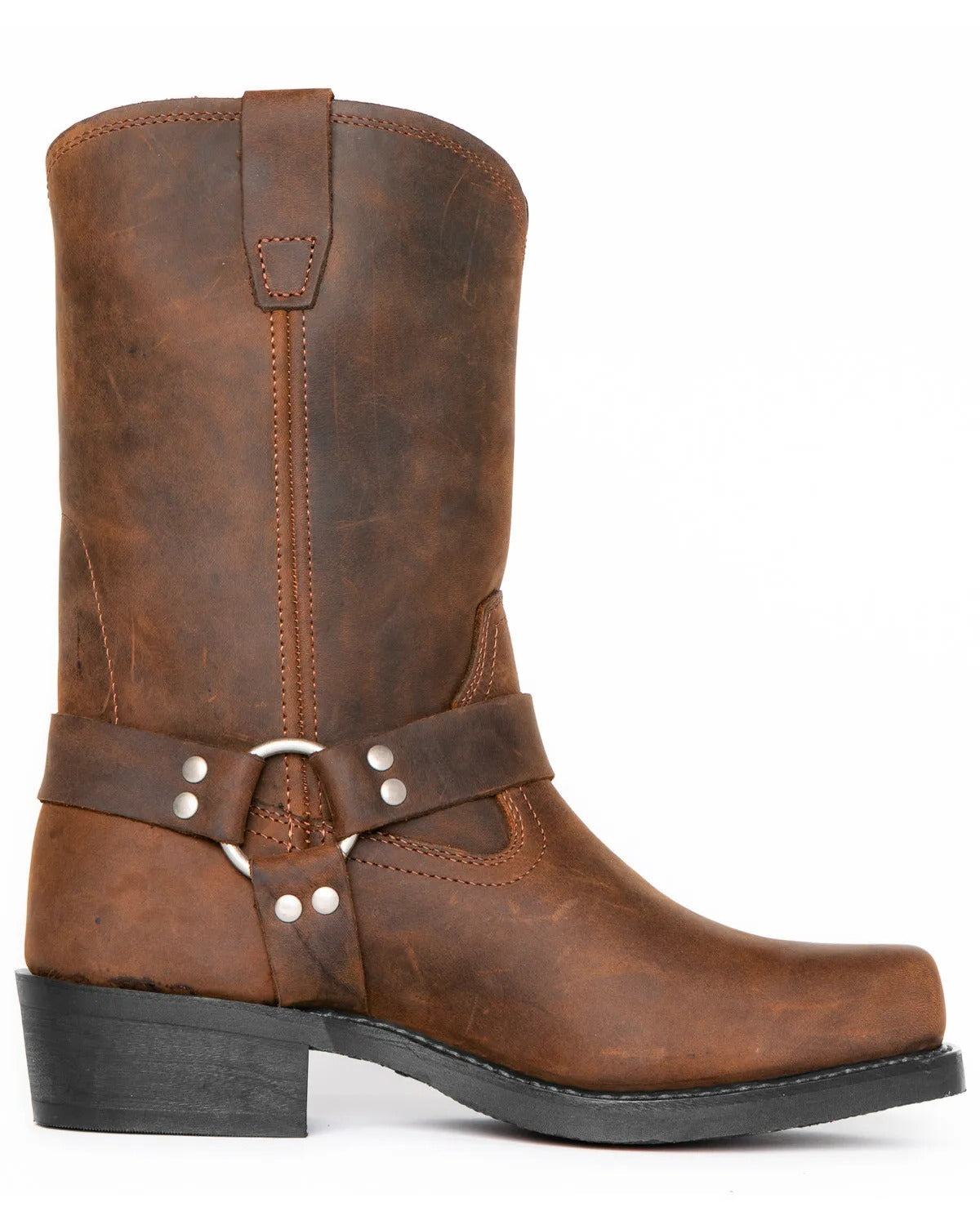 Harness Boots Leather Black Square Toe Men's – Casual, Motorcycle, Western Riding, Gift