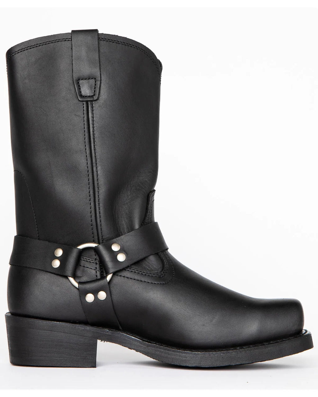 Harness Boots Leather Black Square Toe Men's – Casual, Motorcycle, Western Riding, Gift