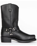 Harness Boots Leather Black Square Toe Men's – Casual, Motorcycle, Western Riding, Gift