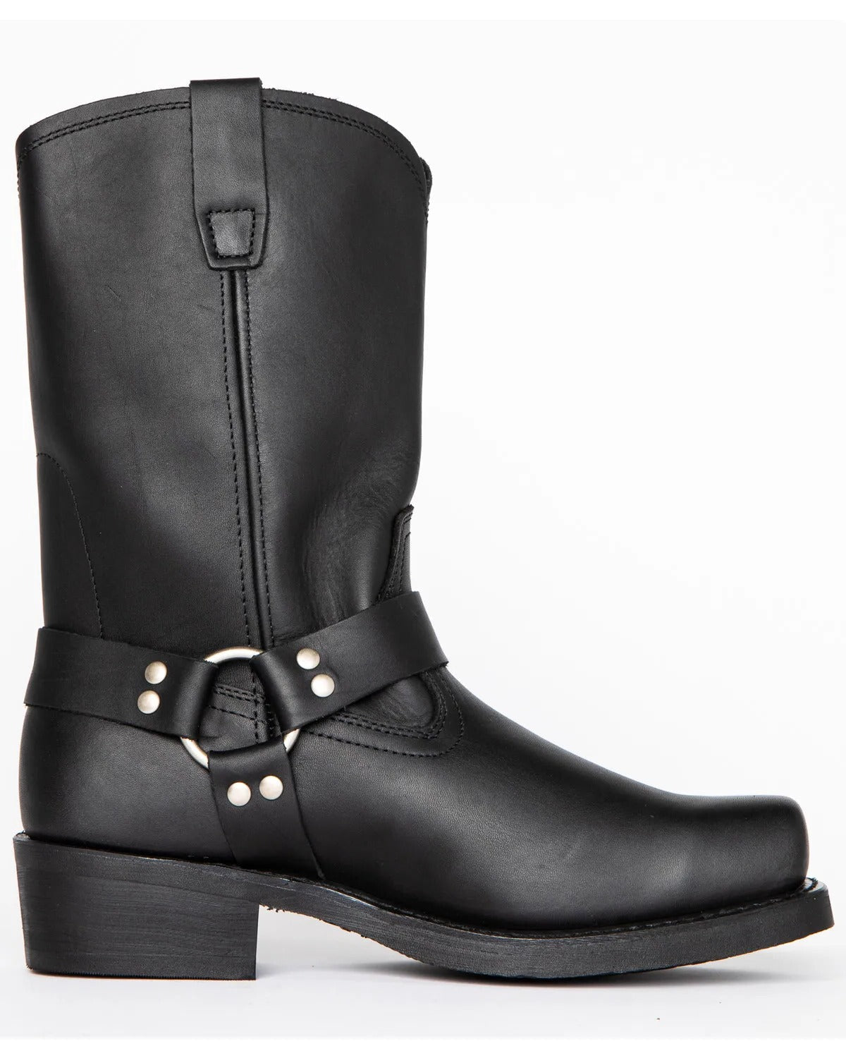 Harness Boots Leather Black Square Toe Men's – Casual, Motorcycle, Western Riding, Gift