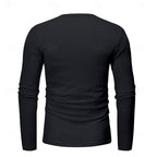 Henley Shirt Long-Sleeve Button Neck Men's Cotton Blend Top – Casual, Office, Everyday Wear, Gift