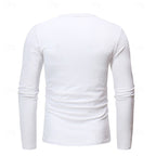 Henley Shirt Long-Sleeve Button Neck Men's Cotton Blend Top – Casual, Office, Everyday Wear, Gift