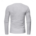 Henley Shirt Long-Sleeve Button Neck Men's Cotton Blend Top – Casual, Office, Everyday Wear, Gift
