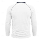 Henley Shirt Long Sleeve Men's Cotton Button Neck Green Top – Casual, Office, Holiday, Gift