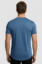Henley T-Shirt Men's Short Sleeve Blue Button Placket – Casual, Office, Everyday, Gift
