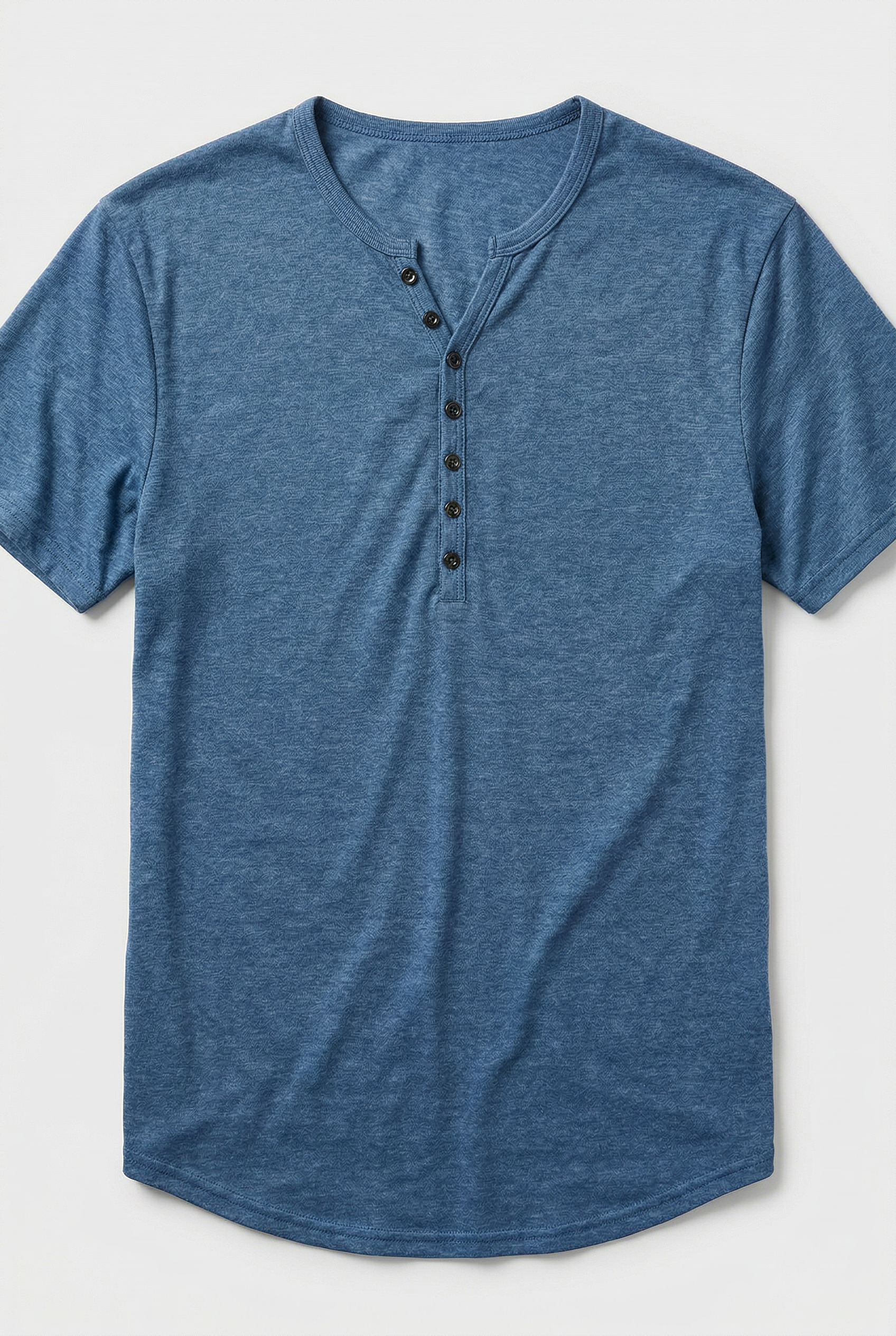 Henley T-Shirt Men's Short Sleeve Blue Button Placket – Casual, Office, Everyday, Gift