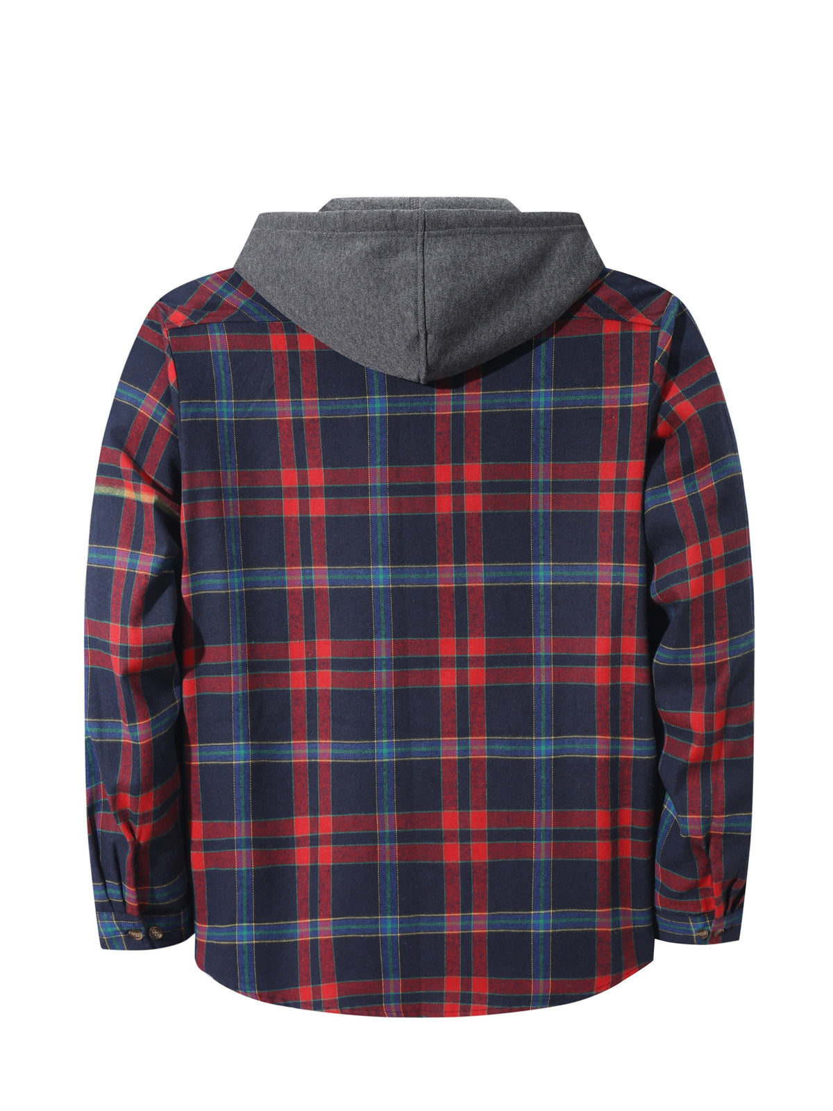 Hooded Flannel Shirt Cotton Plaid Men's Long Sleeve Button Up Jacket – Casual, Everyday