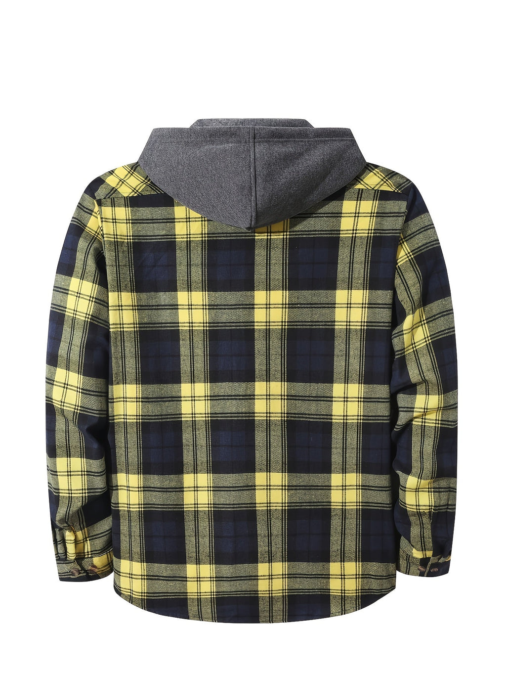 Hooded Flannel Shirt Cotton Plaid Men's Long Sleeve Button Up Jacket – Casual, Everyday