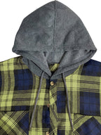 Hooded Flannel Shirt Cotton Plaid Men's Long Sleeve Button Up Jacket – Casual, Everyday