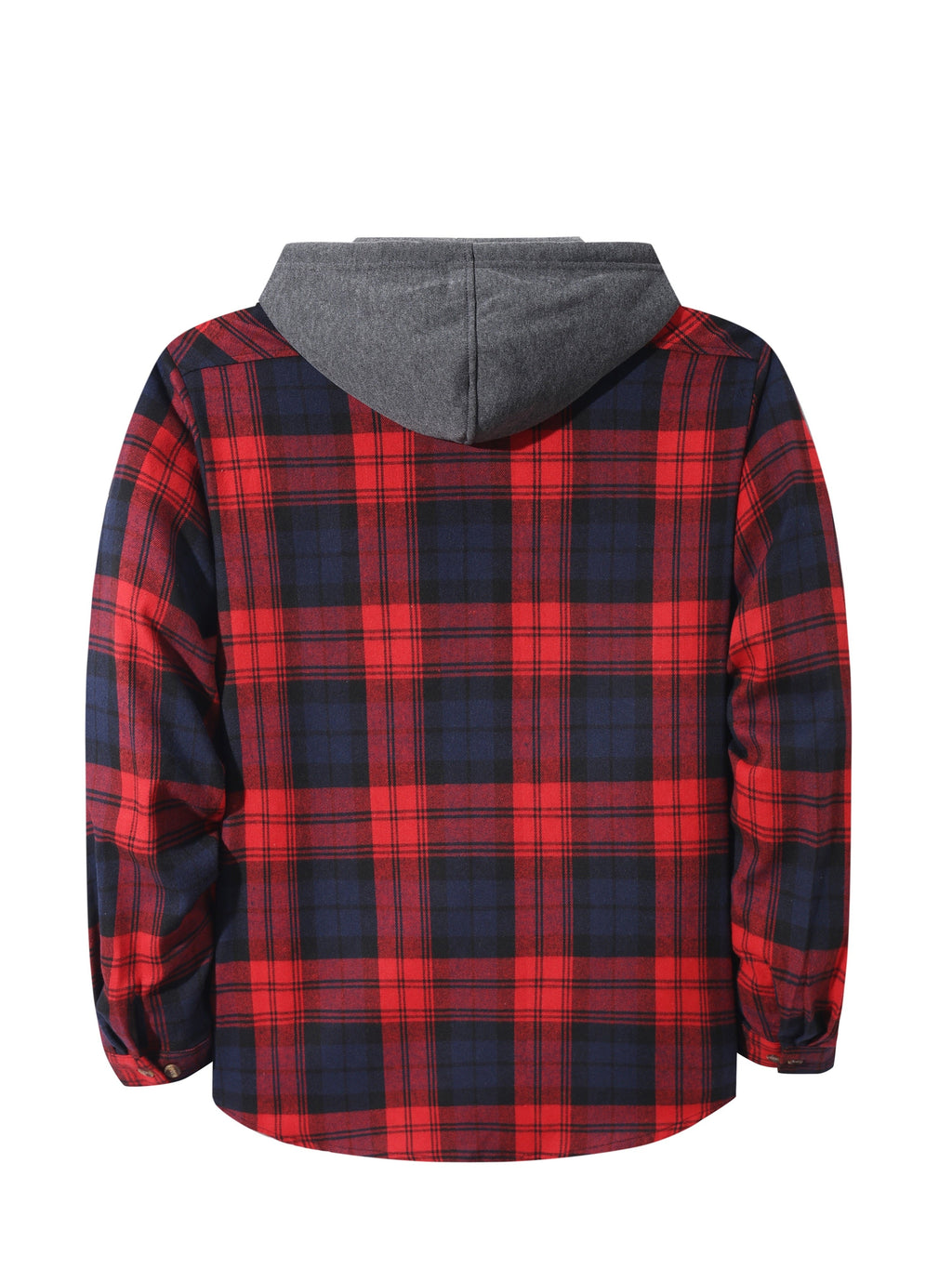Hooded Flannel Shirt Cotton Plaid Men's Long Sleeve Button Up Jacket – Casual, Everyday
