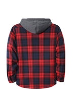 Hooded Flannel Shirt Cotton Plaid Men's Long Sleeve Button Up Jacket – Casual, Everyday