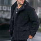 Hooded Fleece Jacket Beige Sherpa Men's – Casual, Winter Warm Outdoor Coat · Werune