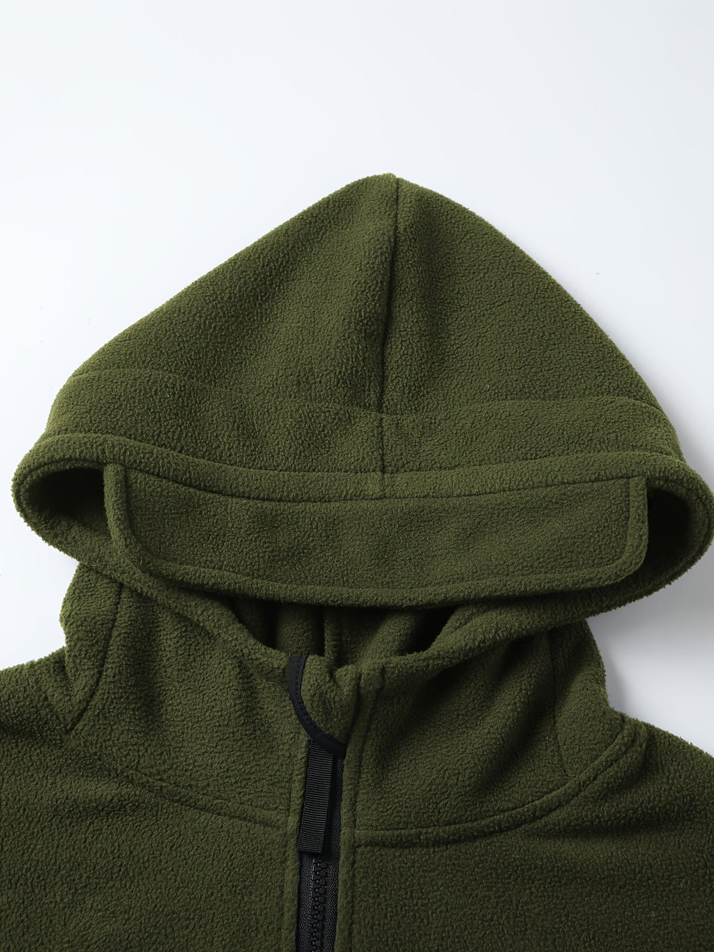 Hooded Fleece Jacket Grey Men's Full-Zip Tactical Pockets – Casual, Outdoor, Everyday