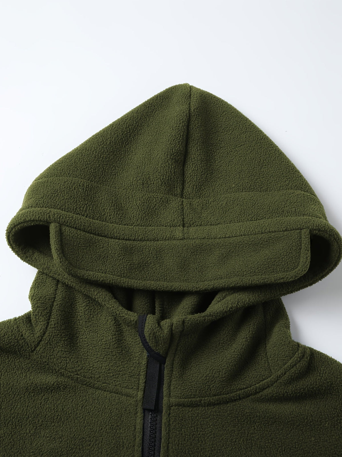 Hooded Fleece Jacket Grey Men's Full-Zip Tactical Pockets – Casual, Outdoor, Everyday