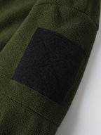 Hooded Fleece Jacket Grey Men's Full-Zip Tactical Pockets – Casual, Outdoor, Everyday