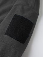 Hooded Fleece Jacket Grey Men's Full-Zip Tactical Pockets – Casual, Outdoor, Everyday