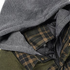 Hooded Gilet Plaid Quilted Padded Men's Body Warmer – Casual, Outdoor Layering Winter Waistcoat