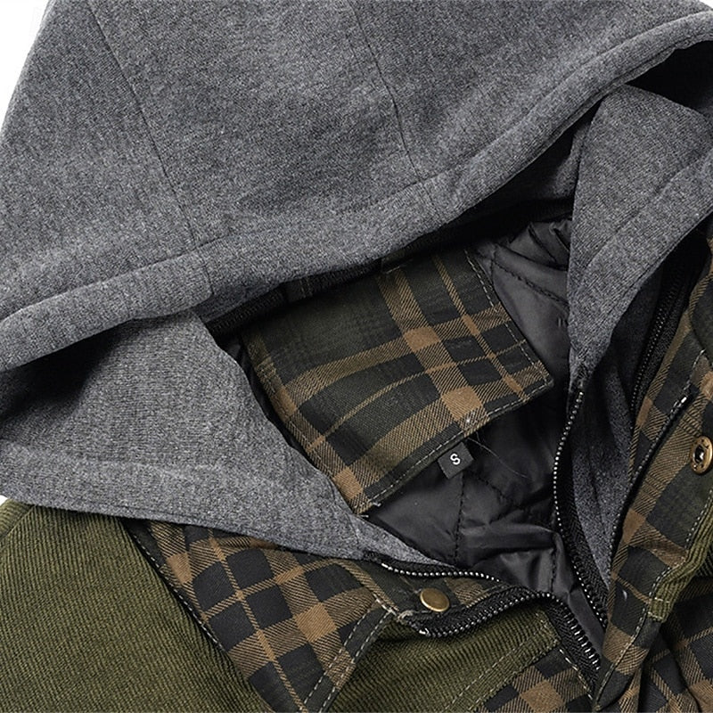 Hooded Gilet Plaid Quilted Padded Men's Body Warmer – Casual, Outdoor Layering Winter Waistcoat