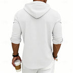 Hooded Henley Shirt Men's Waffle Knit Long Sleeve Drawstring – Casual, Everyday Layering